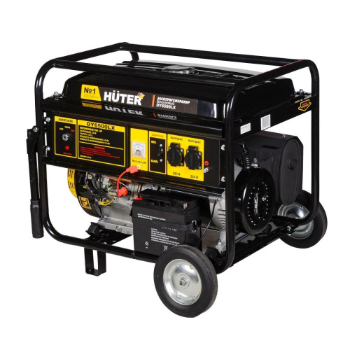 Электрогенератор DY6500LX с колёсами и аккумулятором Huter, 5500Вт, 64/1/15 купить за 50 490 руб. в Новосибирске