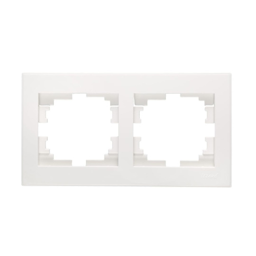 703-0202-147 RAIN Горизонтальная рамка двойная LEZARD б/ вст белая купить за 220 руб. в Новосибирске