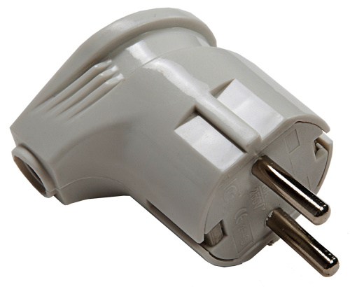 Вилка угловая с заземлением 16А белая 4110 IN HOME купить за 62 руб. в Новосибирске