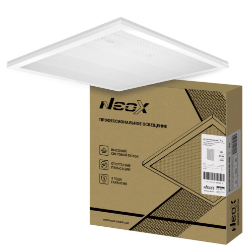 Панель светодиодная универсальная ДВО-02 4565-ПРИЗМА 45Вт 6500К 595х595х19мм NEOX купить за 1&nbsp;113 руб. в Новосибирске