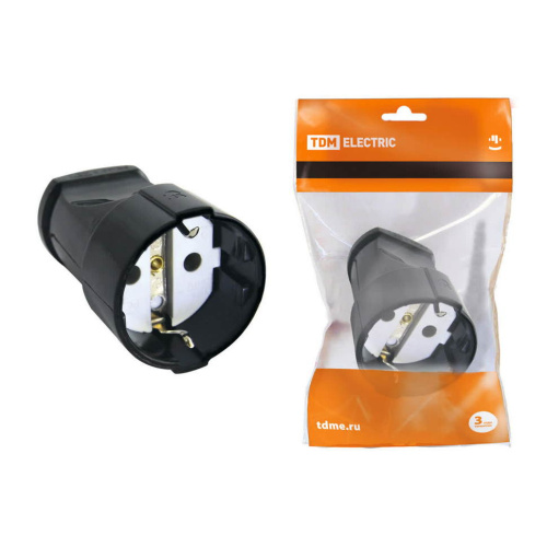 Кабельная розетка 2П+3 16А 250В черная TDM SQ1806-0132 купить за 131 руб. в Новосибирске