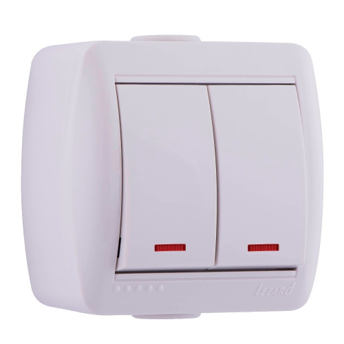 710-0200-112 NATA Выключатель двойной с подсветкой купить за 389 руб. в Новосибирске