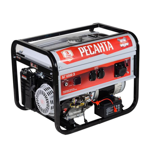 Электрогенератор БГ 6500 Э Ресанта, электростартер, 5500Вт, 3 года гарантии, 64/1/46 купить за 51 215 руб. в Новосибирске