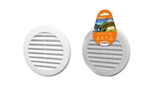 Решетка круглая с москитной сеткой, с фланцем d125, внеш. D161, бел. TDM, SQ1807-0093 купить за 131 руб. в Новосибирске