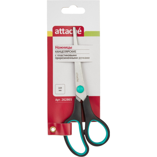 Ножницы Attache 169 мм с пласт.прорезин. руч. Attache, цвет зелен/черн, 262865 купить за 0 руб. в Новосибирске