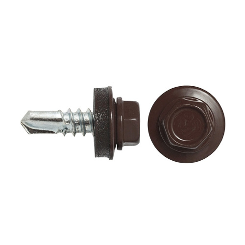 Саморез кровельный RAL-8017 ZP 4,8х35 (250 шт), тов-046982, (шоколадно-коричневый) купить за 5 руб. в Новосибирске