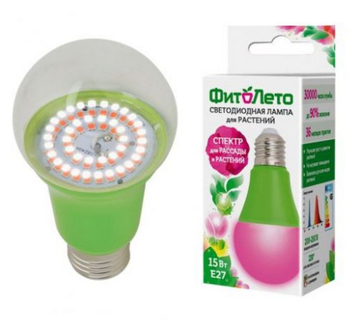 Лампа светодиодная для растений LED-A60-15W/SPSB/E27/CL PLP30GR Форма "A", Спектр для рассады и цветения , Uniel купить за 0 руб. в Новосибирске