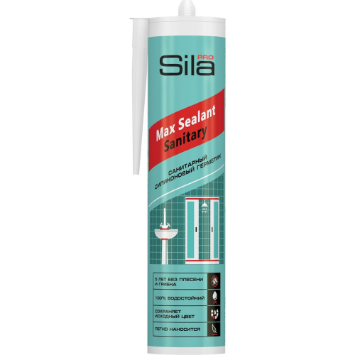 Герметик силиконовый сантпатарный, БЕЛЫЙ, Sila PRO Max Sealant, 280 мл  (1 уп - 24шт), SS2804 купить за 529 руб. в Новосибирске