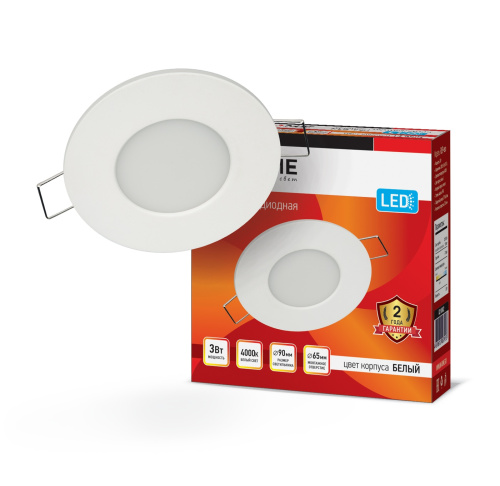 Панель светодиодная круглая RLP-eco 3Вт 230В 4000К 210Лм 90/65мм белая IP40 IN HOME  купить за 0 руб. в Новосибирске