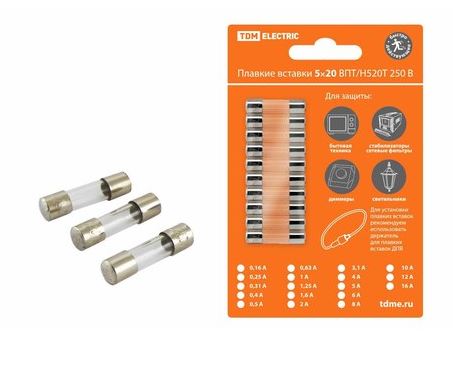 Плавкая вставка Н520Т 6А 250В упак (10 шт.) TDM SQ0738-0114 купить за 225 руб. в Новосибирске