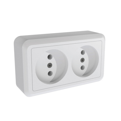 373 Розетка о/у двухместн РА10-373 "Оптима"/50/ (с защитной крышкой) купить за 0 руб. в Новосибирске