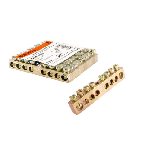 Шина "N" нулевая TDM 6*9мм 8/1, 8групп/крепеж по центру, TDM (SQ0801-0002) купить за 105 руб. в Новосибирске