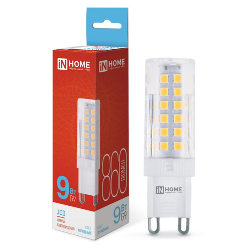 Лампа светодиодная LED-JCD-VC 9Вт 230В G9 6500К 810Лм IN HOME купить за 165 руб. в Новосибирске