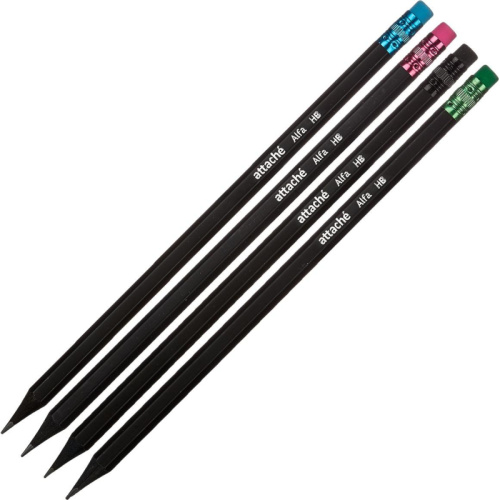 Карандаш чернографитный Attache Alfa HB заточ.,с ласт., 391142 купить за 27 руб. в Новосибирске