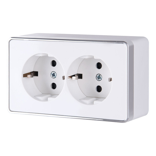 Розетка двойная с заземлением Gallant (белая) / WL15-02-03 / W5072101, WERKEL купить за 0 руб. в Новосибирске