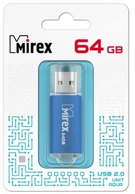 USB 2.0 Mirex  UNIT AQUA (64Gb) ecopack купить за 764 руб. в Новосибирске