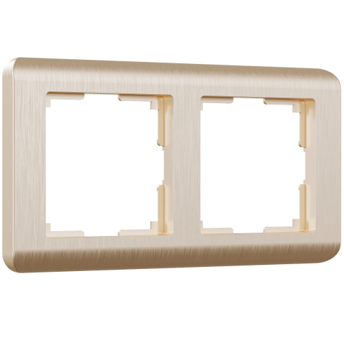 Рамка Stream на 2 поста (шампань) / WL12-Frame-02-shampan / W0022111 купить за 612 руб. в Новосибирске