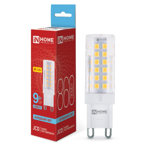 Лампа светодиодная LED-JCD-VC 9Вт 230В G9 6500К 810Лм IN HOME купить за 197 руб. в Новосибирске