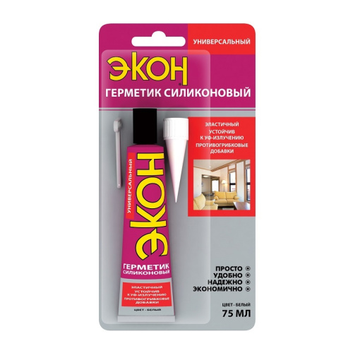 Герметик силиконовый Универсальный ЭКОН, белый (75 мл), тов-138530 купить за 0 руб. в Новосибирске