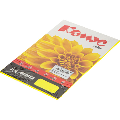 Бумага цветная Комус Color  (желтый неон) 75+-5гр, А4, 50 л, 1822100 купить за 0 руб. в Новосибирске