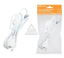 TDM Шнур с выключателем и плоской вилкой ШУ01В ШВВП 2х0,75мм2 2м. белый SQ1305-0001 купить за 0 руб. в Новосибирске