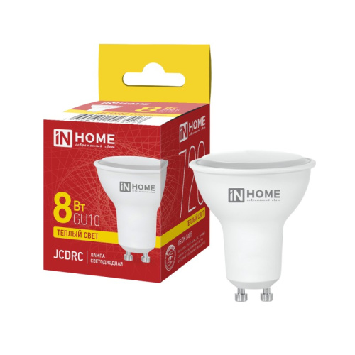 Лампа светодиодная LED-JCDRC-VC 8Вт 230В GU10 3000К 600Лм IN HOME купить за 109 руб. в Новосибирске