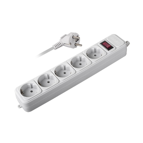 Сетевой фильтр ФAZA FOP-05GS-500  (5р,5м)  сечение кабеля 3х0,75 мм, 2200W, защита от перегрузки, gy-серый купить за 692 руб. в Новосибирске