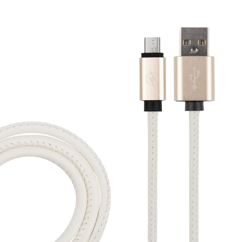USB кабель micro USB, белый эко-кожа, 1 метр REXANT купить за 0 руб. в Новосибирске
