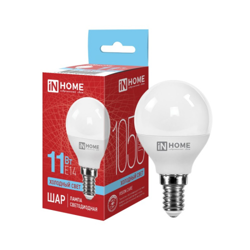 Лампа светодиодная LED-ШАР-VC 11Вт 230В Е14 6500К 990Лм IN HOME купить за 96 руб. в Новосибирске