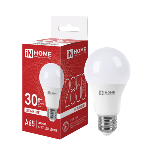 Лампа светодиодная LED-A65-VC 30Вт 230В Е27 4000К 2850Лм IN HOME купить за 211 руб. в Новосибирске