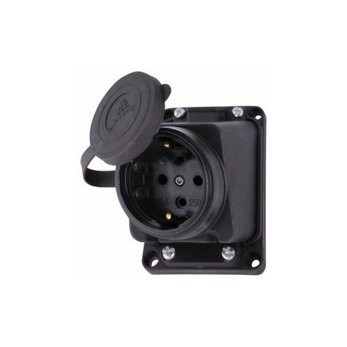 106-0400-0103/103 Розетка наружной установки прямая с заглушкой 2Р+РЕ 1-16А(220-240V)каучук купить за 285 руб. в Новосибирске