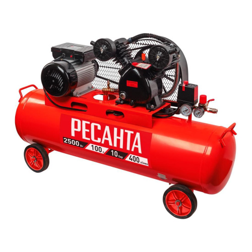 Компрессор воздушный КП-100/400Р Ресанта, 74/7/5 ременный купить за 35&nbsp;562 руб. в Новосибирске