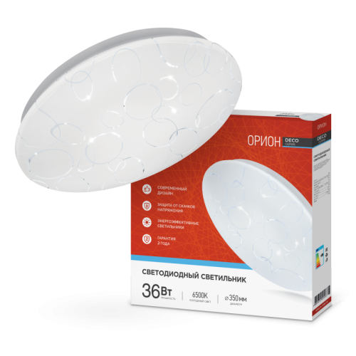 Светильник светодиодный серии DECO 36Вт 230В 6500К 2340Лм 380х55мм ОРИОН IN HOME купить за 710 руб. в Новосибирске