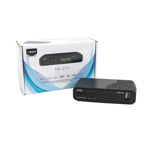 Ресивер эфирный (приставка ТВ) DVB-T2 HD HD-215, пластик, дисплей, DOLBY, GX3235S, кабельное ТВ DVB-C, Эфир купить за 0 руб. в Новосибирске
