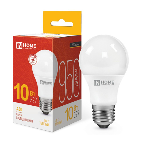 Лампа светодиодная LED-A60-VC 10Вт 230В Е27 3000К 900Лм IN HOME купить за 0 руб. в Новосибирске