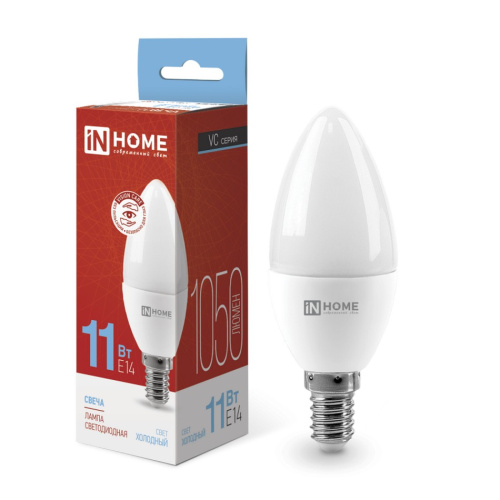 Лампа светодиодная LED-СВЕЧА-VC 11Вт 230В Е14 6500К 820Лм IN HOME купить за 96 руб. в Новосибирске