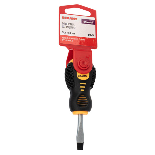 Отвертка SL 6 X 40 мм , двухкомпонентная рукоятка Rexant купить за 156 руб. в Новосибирске