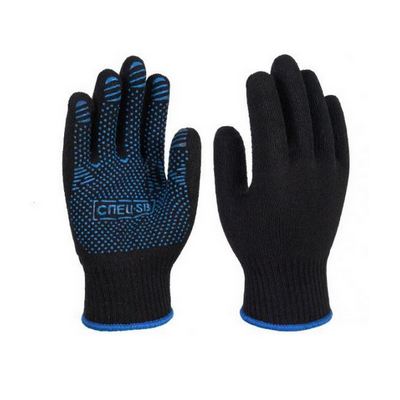 Перчатки х/б СПЕЦ черные №16/9 (синяя окантовка) /10-300/ купить за 0 руб. в Новосибирске