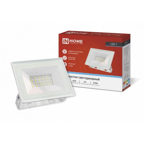 Прожектор светодиодный СДО-7 30Вт 230В 6500К IP65 ( БЕЛЫЙ ) IN HOME купить за 341 руб. в Новосибирске