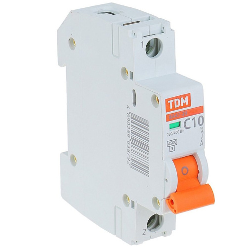 Автоматический выключатель ВА47-29 1Р 10А 4,5кА х-ка С TDM (SQ0206-0072) купить за 205 руб. в Новосибирске