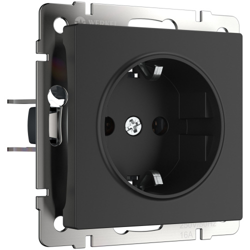 Розетка с заземлением (черный матовый) / WL08-SKG-01-IP20 / W1171008 купить за 544 руб. в Новосибирске