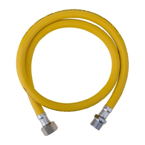 Подводка гибкая для газа шланг армированный ПВХ 1/2" В/Н, 2000мм, желтая, тов-215520 купить за 612 руб. в Новосибирске