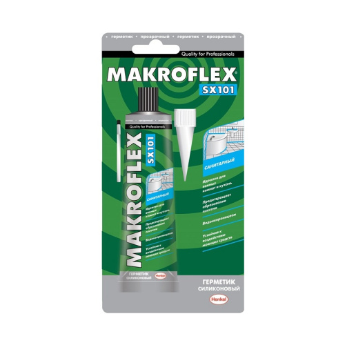 Герметик силиконовый Makroflex SX101 санитарный, ПРОЗРАЧНЫЙ, (85 мл), тов-166553 купить за 0 руб. в Новосибирске