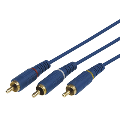 Шнур 3х3 RCA  1.5 м синий  gold  REXANT купить за 0 руб. в Новосибирске