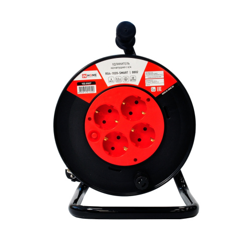 Удлинитель на катушке RG4-1020-SMART с т/з 4-х местн с з/к 10А 20м 8802 IN HOME (2200Вт) купить за 0 руб. в Новосибирске