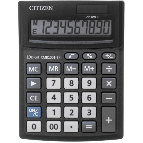 Калькулятор настольный КОМПАКТНЫЙ CITIZEN BusinessL CMB1001-BK 10раз.Черный, Размер 137x102x31 мм, 480263 купить за 556 руб. в Новосибирске