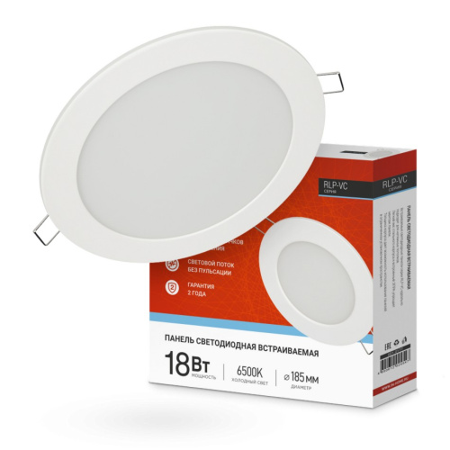 Панель светодиодная круглая RLP-VC 18Вт 230В 6500К 1440Лм 185мм белая IP40 IN HOME купить за 383 руб. в Новосибирске