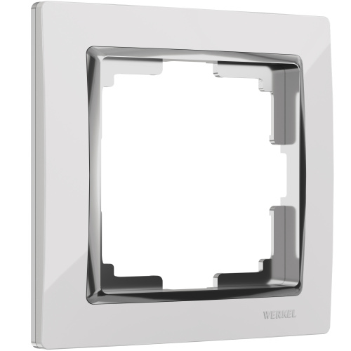 Рамка Snabb на 1 пост (белый/серебро) / WL03-Frame-01-white/silver / W0011901, WERKEL купить за 229 руб. в Новосибирске