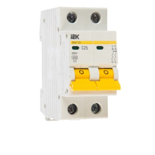 Автоматический выключатель ВА47-29 2п 25А  х-ка C   4,5кА  MVA20-2-025-C  IEK, 7181 купить за 474 руб. в Новосибирске