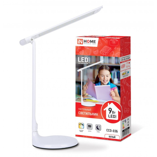 Светильник настольный светодиодный ССО-03Б 9Вт сенсор-диммер ночник адаптер белый IN HOME купить за 0 руб. в Новосибирске